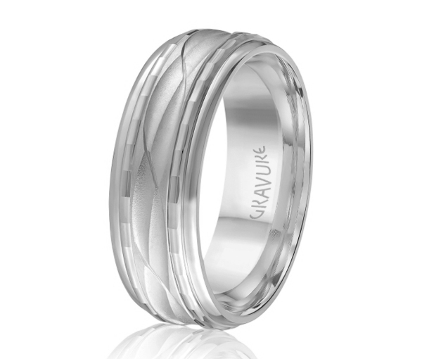 JONC EN OR OU EN PLATINE AVEC MOTIF VAGUE - ML GH1052W14 - MALO 