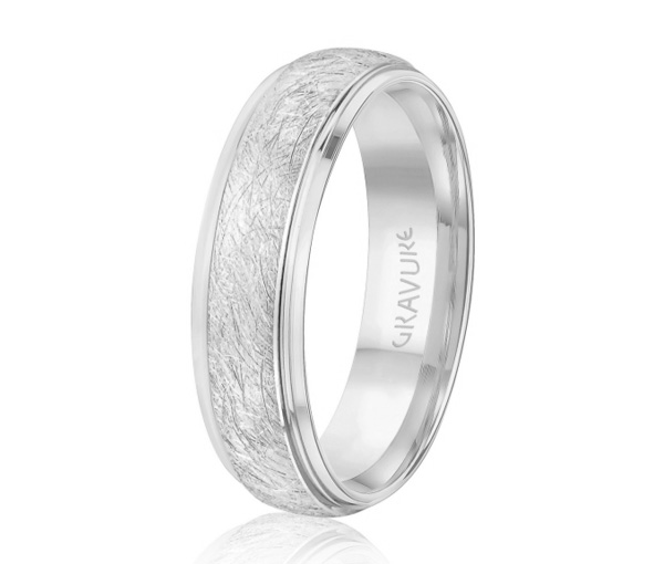 JONC EN OR OU EN PLATINE AVEC MOTIF SCRATCH AU CENTRE - ML GH1290W10 - MALO 