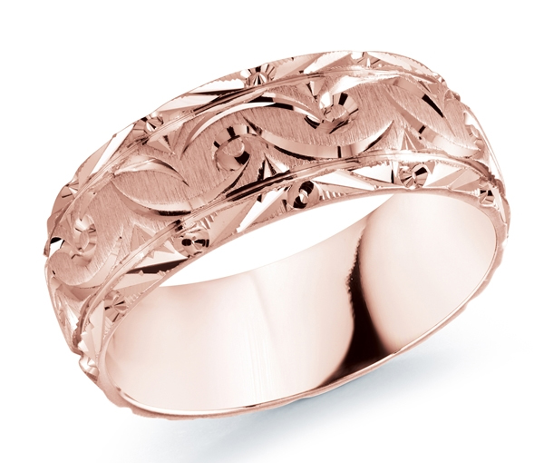 JONC EN OR 10K AVEC MOTIF CISELÉ 8MM 1.4MM - ML FT147 8P0 - MALO 