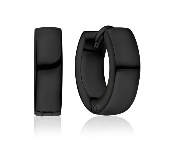 BOUCLES HUGGIES ACIER UNIES - AZ SSE29BK - AREZZO