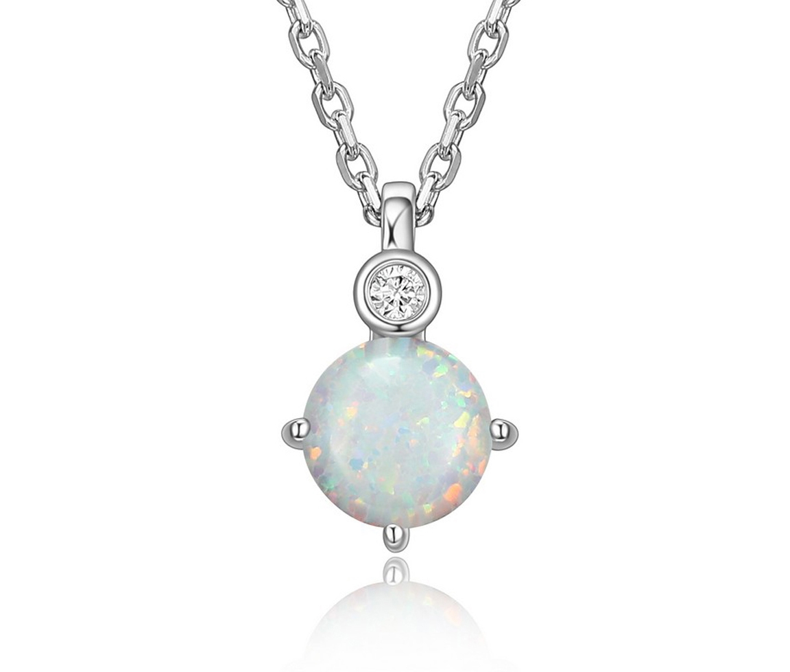 PENDENTIF ELLE EN ARGENT RHODIE SERTI DE PIERRES DE NAISSANCES VARIEES VERITABLES ET D'UN DIAMANT - PJ R0LBUX3946 - ELLE