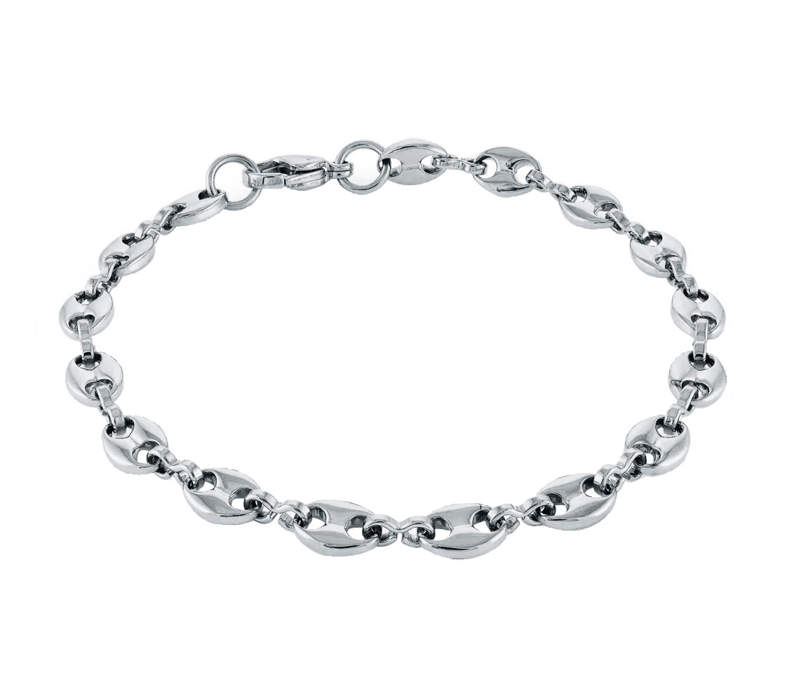 BRACELET EN ACIER À MAILLE GRAIN DE CAFÉ - IG SWB184 - VELORIA