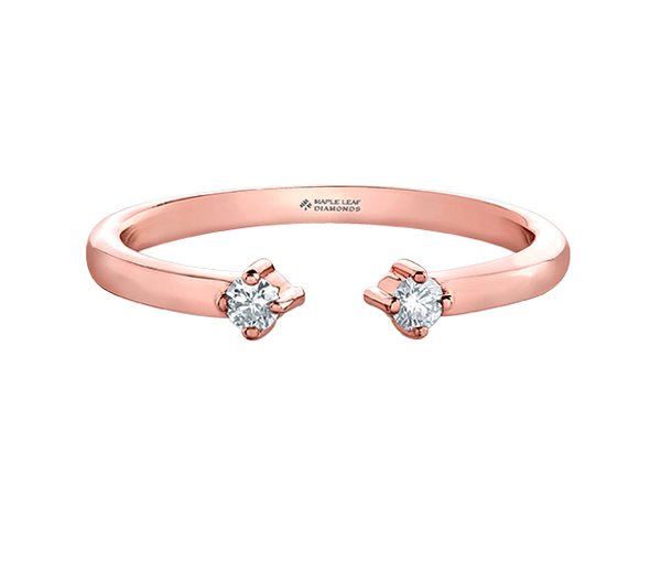 JONC OUVERT EN OR AVEC DIAMANTS CANADIENS - CR ML638R - DIAMANT CANADIEN