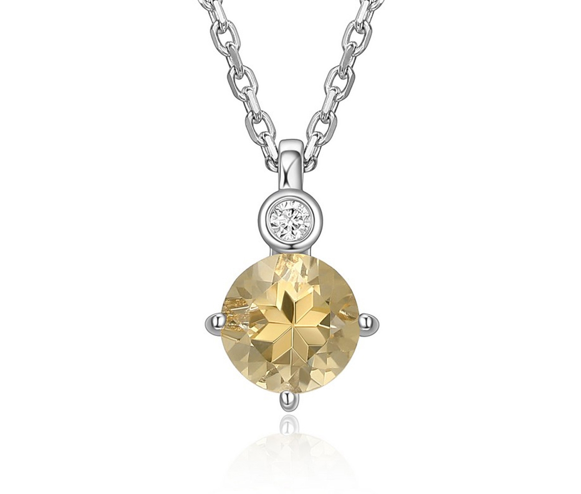 PENDENTIF ELLE EN ARGENT RHODIE SERTI DE PIERRES DE NAISSANCES VARIEES VERITABLES ET D'UN DIAMANT - PJ R0LBUX1546 - ELLE