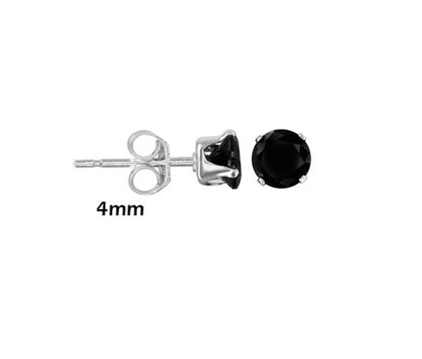 BOUCLES FIXES EN ARGENT RHODIÉ - SP STUDBK4R - BIJOUX D'IMPORTATION