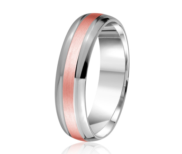 JONC EN OR OU PLATINE AVEC MOTIF SATINÉ AU CENTRE - ML GH842WP18 - MALO 