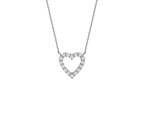COLLIER COEUR AJOURÉ EN OR SERTI DE DIAMANTS - BR 0804HT40W - R.N.B.