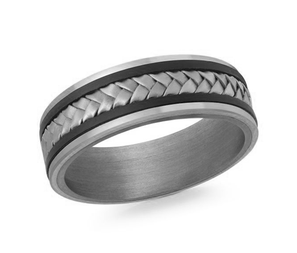 JONC EN TANTALE, OR 14K ET FIBRE DE CARBONE - ML MRDTS009W - MALO 