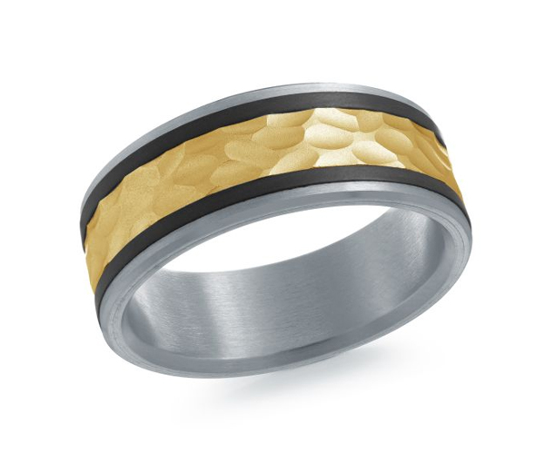 JONC EN OR 14K ET FIBRE DE CARBONE - ML MRDA151WBY - MALO 