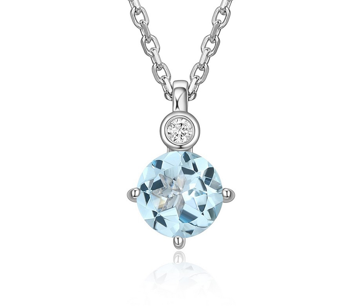 PENDENTIF ELLE EN ARGENT RHODIE SERTI DE PIERRES DE NAISSANCES VARIEES VERITABLES ET D'UN DIAMANT - PJ R0BUX1246 - ELLE