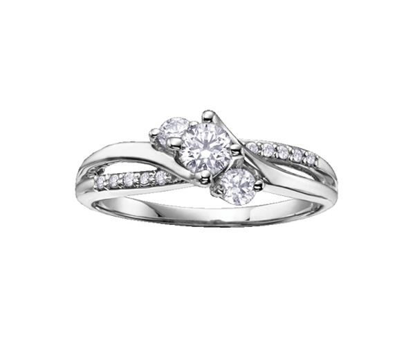 BAGUE EN OR AVEC DIAMANTS CANADIENS - CR AM135W - DIAMANT CANADIEN