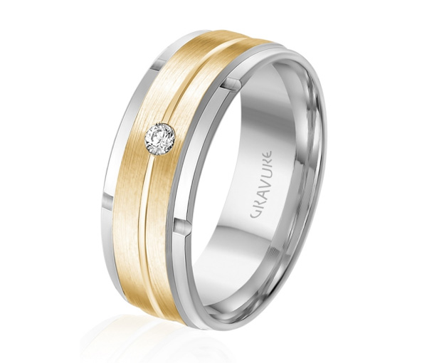 JONC EN OR OU EN PLATINE SERTI D'UN DIAMANT - ML GHD1758WY10 - MALO 