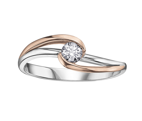 BAGUE EN OR AVEC UN DIAMANT CANADIEN - CR AM107WR23 - DIAMANT CANADIEN