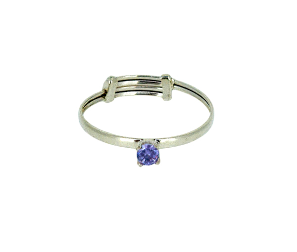 BAGUE POUR ENFANT EN OR SERTIE D'UN PIERRE DE NAISSANCE SYNTHÉTIQUE VARIÉE - IN 1055BEY06 - PERÇAGE