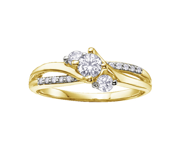 BAGUE EN OR AVEC DIAMANTS CANADIENS - CR AM135Y - DIAMANT CANADIEN