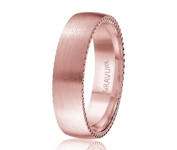 JONC EN OR OU EN PLATINE AVEC FINI SATINÉ ET FESTONS SUR LES CÔTÉS - ML GH1244P14 - MALO 