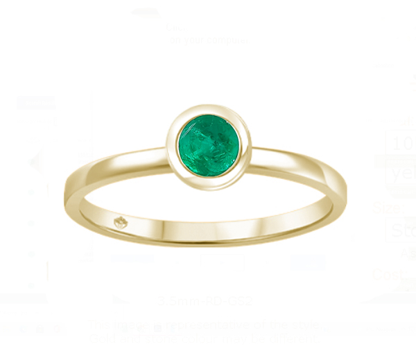 BAGUE EN OR AVEC UNE PIERRE DE NAISSANCE VÉRITABLE - BH JVJ3688YEM - BEVERLY HILLS