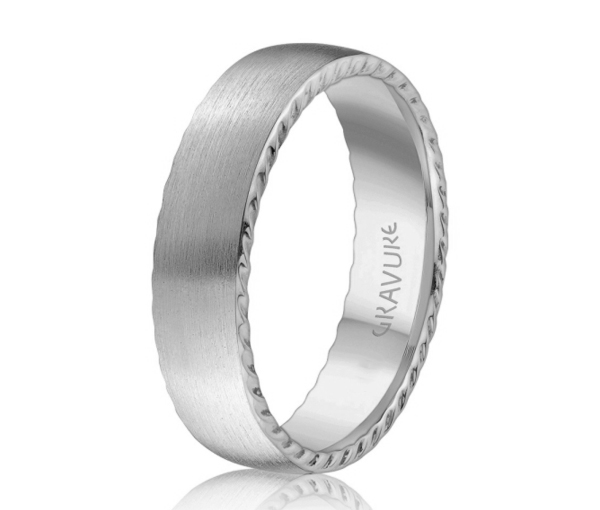 JONC EN OR OU EN PLATINE AVEC FINI SATINÉ ET TAILLÉ DIAMANT SUR LES CÔTÉS - ML GH1259W10 - MALO 