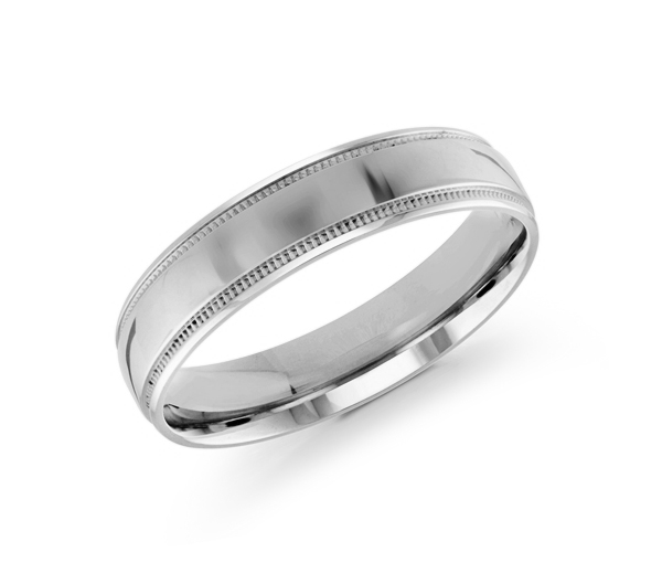 JONC EN OR 5MM DE LARGEUR AVEC MOTIF MILGRAIN SUR LES CÔTÉS - ML J102/5WL14 - MALO 