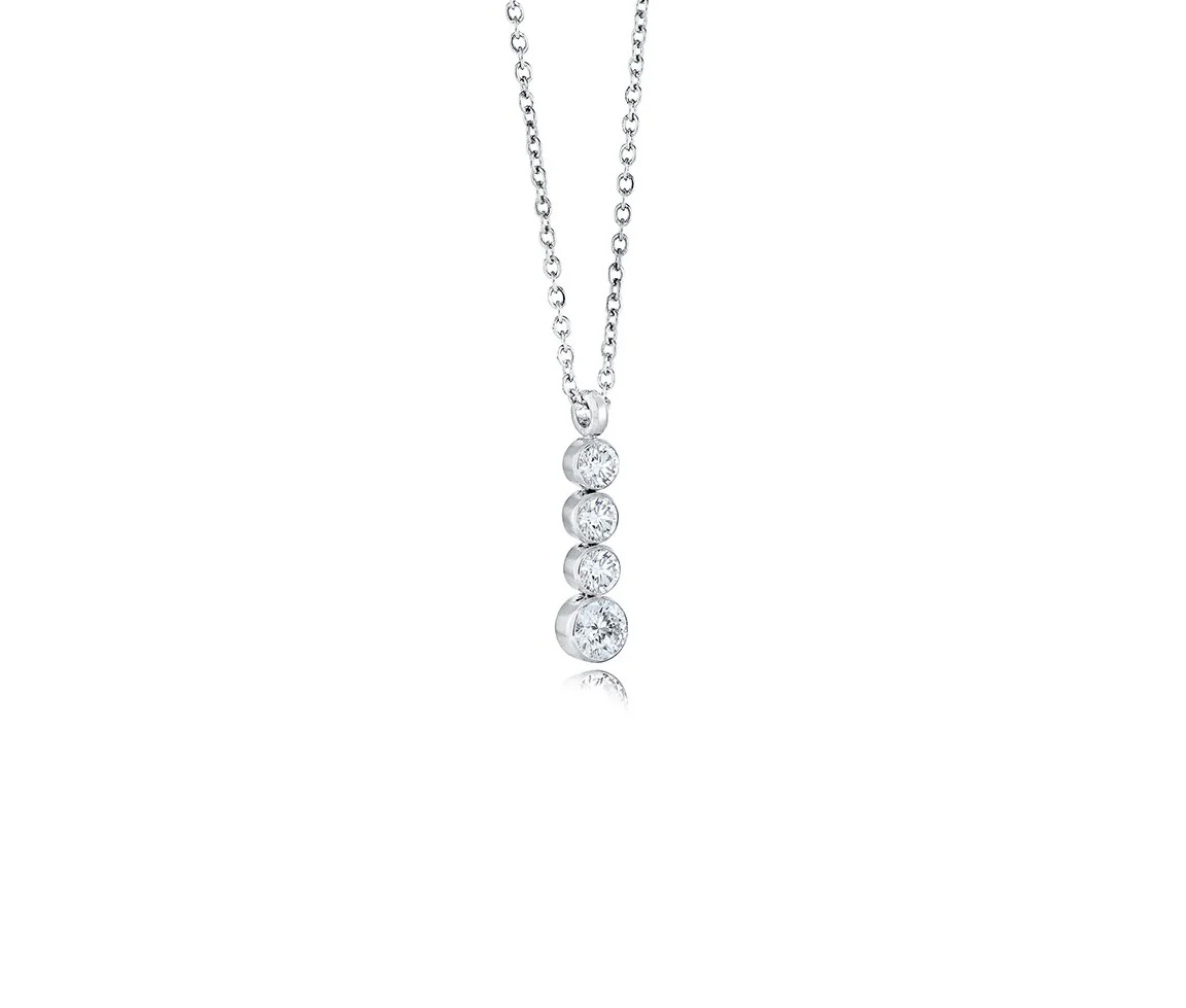 PENDENTIF EN ACIER OU ACIER/PVD OR SERTI E CUBIQUES ZIRCONIAS DÉGRADÉS - IG SWP116 - VELORIA