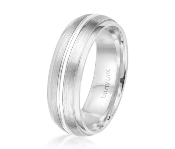 JONC EN OR OU EN PLATINE POLI AVEC LIGNE AU CENTRE - ML GH1205W14 - MALO 