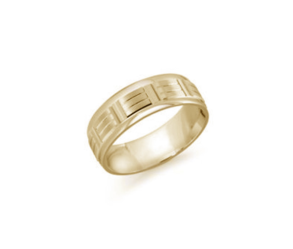 JONC EN OR À MOTIF 3 LIGNES CONFORT FIT - ML JM611/7Y - MALO 