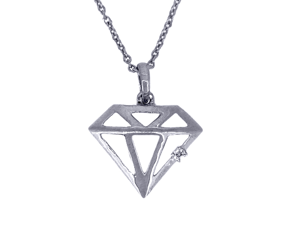 PENDENTIF EN OR À MODÈLES AJOURÉS VARIÉS SERTI D'UN DIAMANT - GN STGP819DW - FAIT AU CANADA