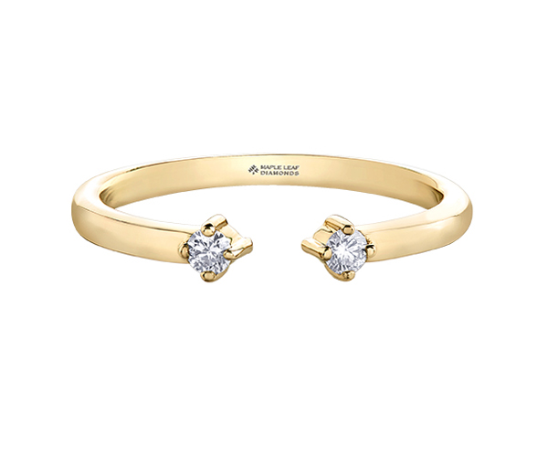 JONC OUVERT EN OR AVEC DIAMANTS CANADIENS - CR ML638Y - DIAMANT CANADIEN