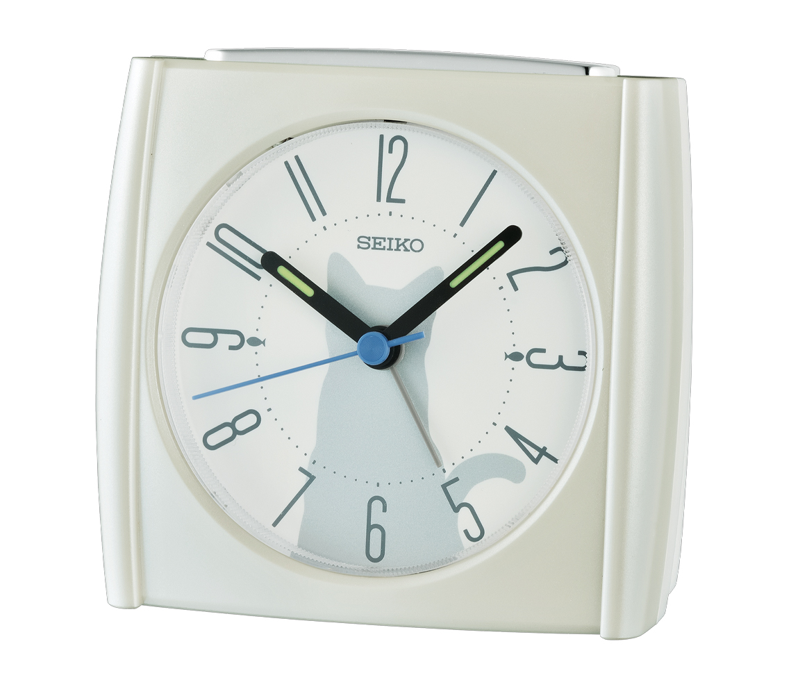 RÉVEIL-MATIN SEIKO AU QUARTZ AVEC SILHOUETTE DE CHAT - OD QHE209W - SEIKO