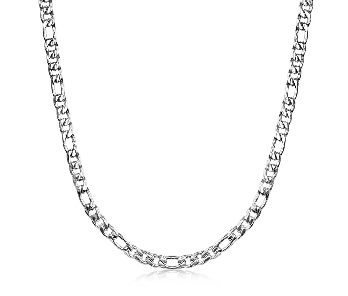 CHAINE EN ACIER TAILLE DIAMANT À MAILLE FIGARO - IG SN32/22 - ITALGEM