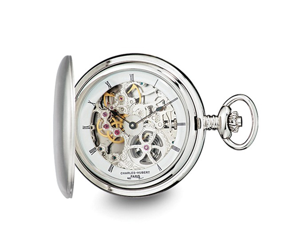 MONTRE DE POCHE CHARLES HUBERT EN ACIER - QG XWA4345 - CHARLES HUBERT