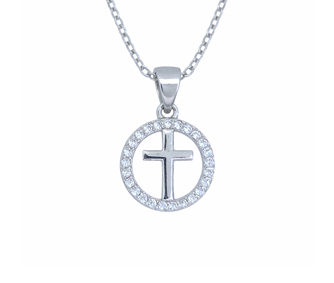 PENDENTIF CERCLE/CROIX - MA CROIX01 - BIJOUX D'IMPORTATION