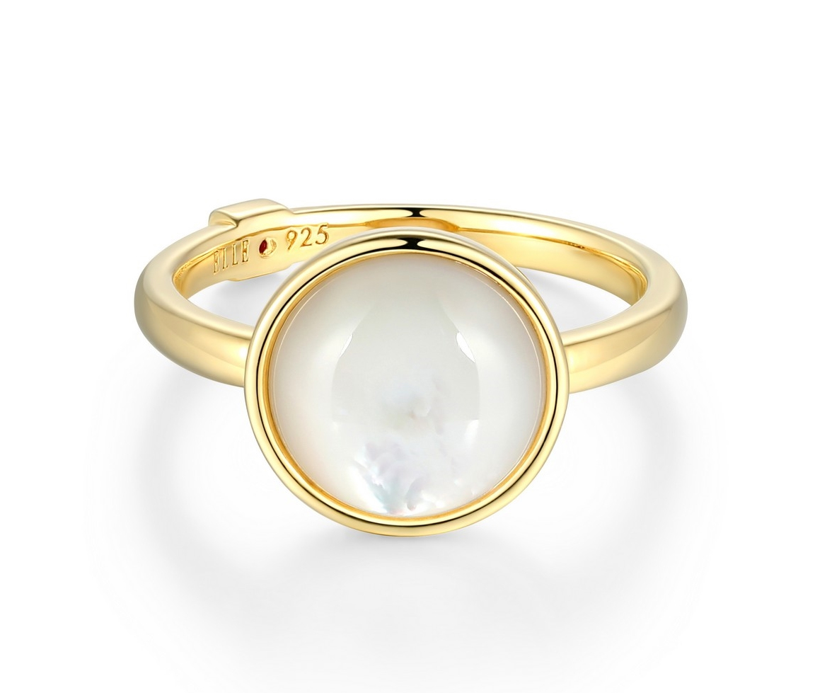 BAGUE EN ARGENT/PVD OR SERTIE DE NACRE DE PERLE BLANCHE - PJ 34LAKMA9AC - ELLE