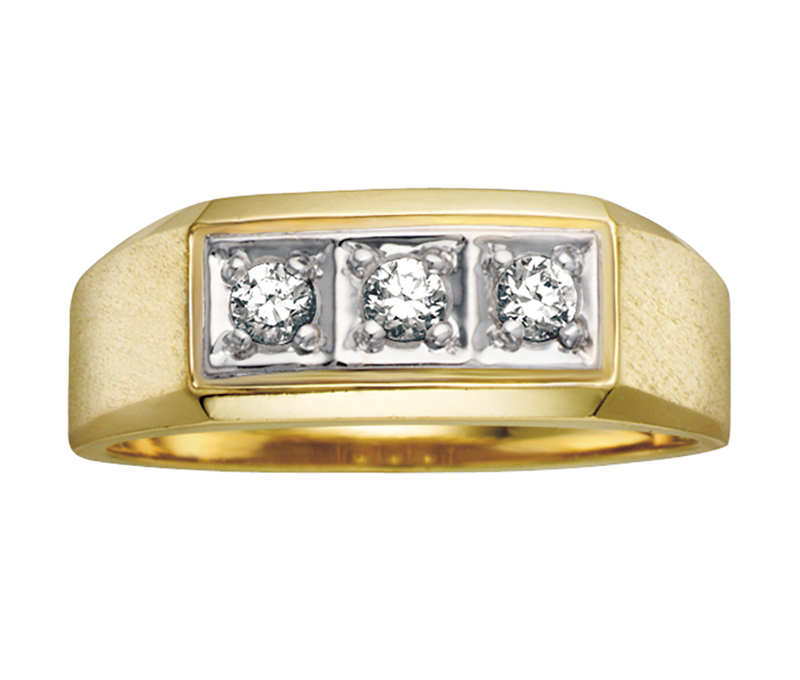 BAGUE EN OR POUR HOMME SERTIE DE DIAMANTS - CR DA449 - BIJOUX CANADIEN