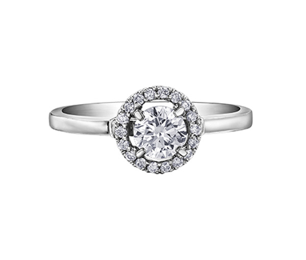 BAGUE EN OR AVEC UN DIAMANT CANADIEN - CR AM275W50 - DIAMANT CANADIEN