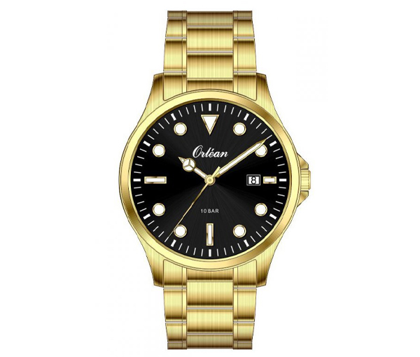 MONTRE ORLEAN POUR HOMME EN ACIER/PVD OR - BA ME3677 - ORLEAN
