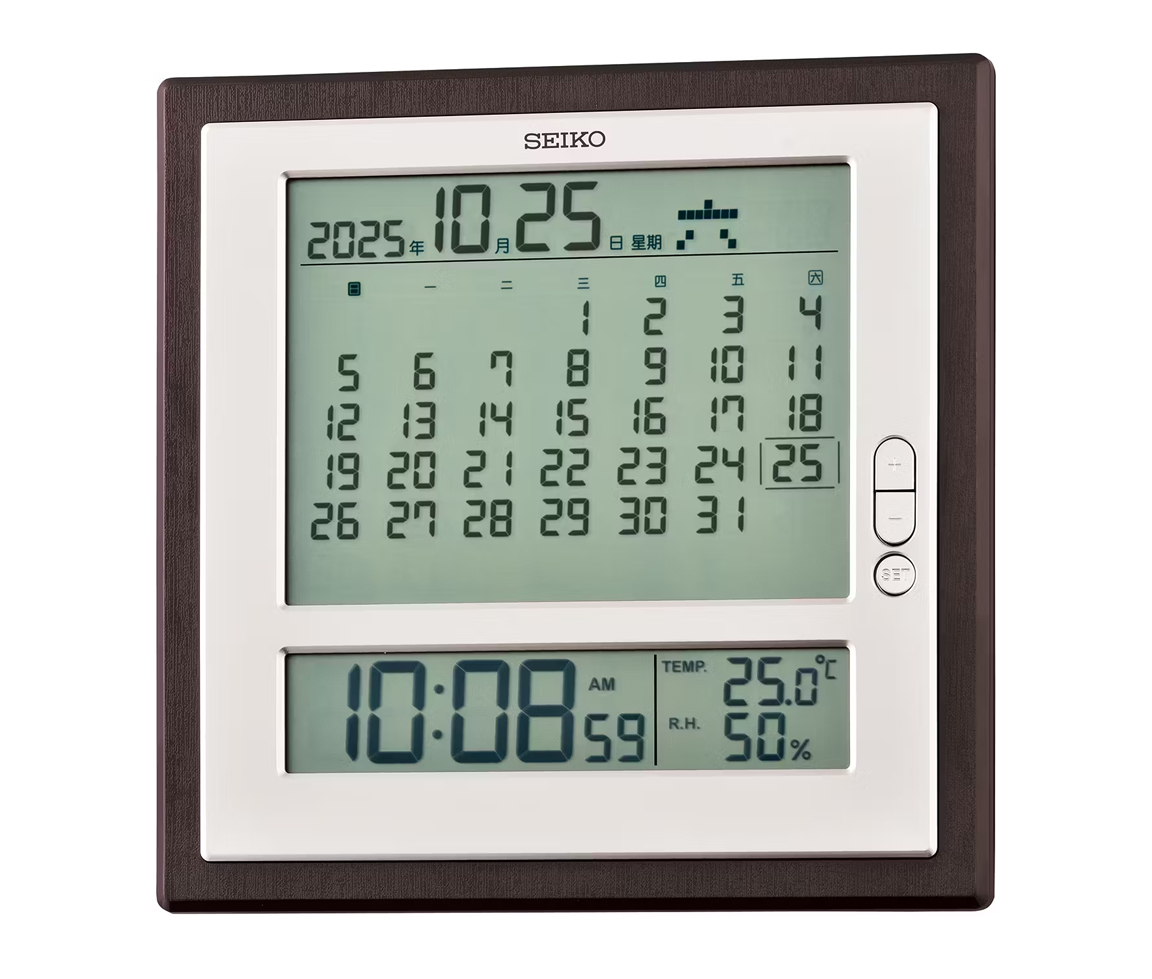 CALENDRIER/HORLOGE MURALE SEIKO NUMÉRIQUE - SA QHL100B - SEIKO