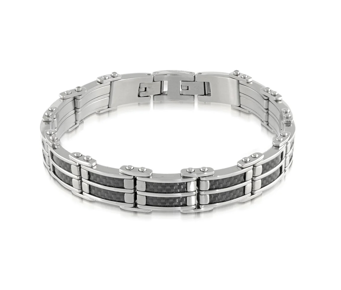 BRACELET EN ACIER ET FIBRE DE CARBONE - IG SMB59 - ITALGEM