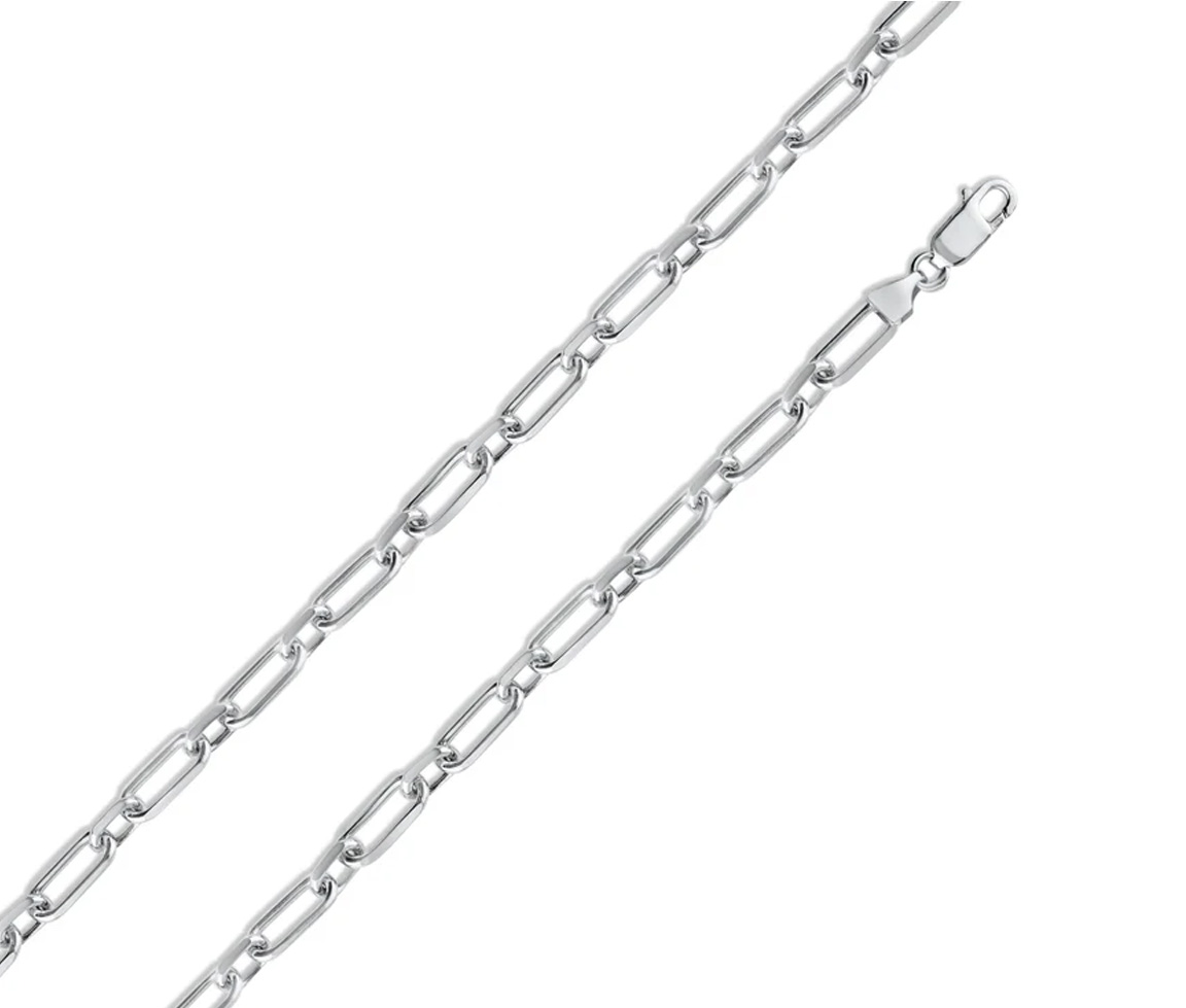 CHAINE PAPERCLIP/ROLO EN ARGENT RHODIÉ - SP CH541RH - BIJOUX D'IMPORTATION