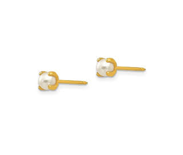 BOUCLES DE PERÇAGE EN ACIER/PVD OR 24K SERTIES DE PERLES SYNTHÉTIQUES (*PERÇAGE GRATUIT) - IN 71E - PERÇAGE