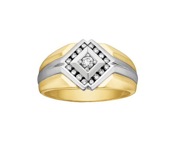 BAGUE EN OR 2 TONS SERTIE DE DIAMANTS - CR DD1205 - BIJOUX CANADIEN