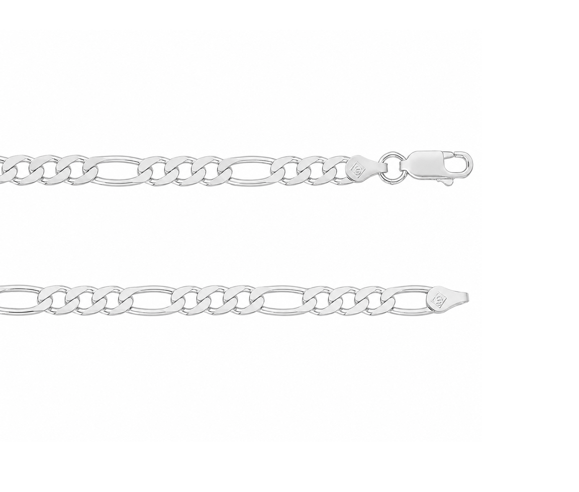 CHAINE À MAILLE FIGARO EN ARGENT - SC FIG39S22 - BIJOUX D'IMPORTATION