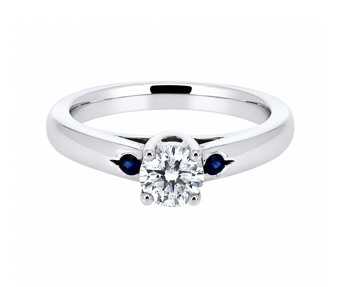 BAGUE EN OR AVEC UN DIAMANT - MK 2492LW40SA - FAIT AU CANADA