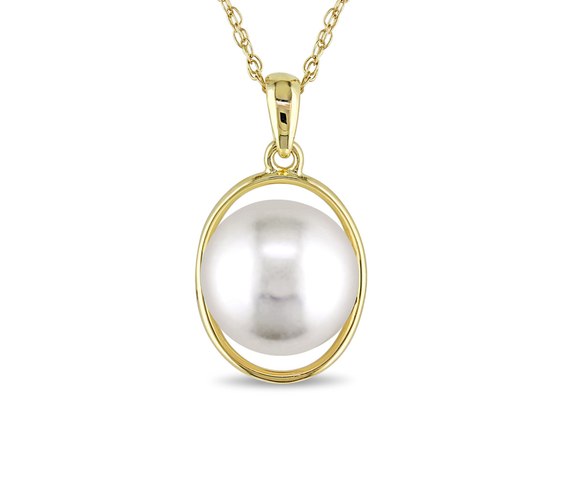 PENDENTIF CERCLE EN OR JAUNE SERTI D'UNE PERLE D'EAU DOUCE - DM FC1G35188C - PERLE D'IMPORTATION