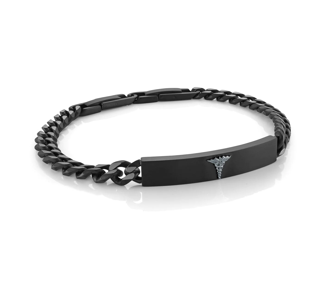 BRACELET MÉDICAL EN ACIER/PVD NOIR - IG SMAB76 - ITALGEM