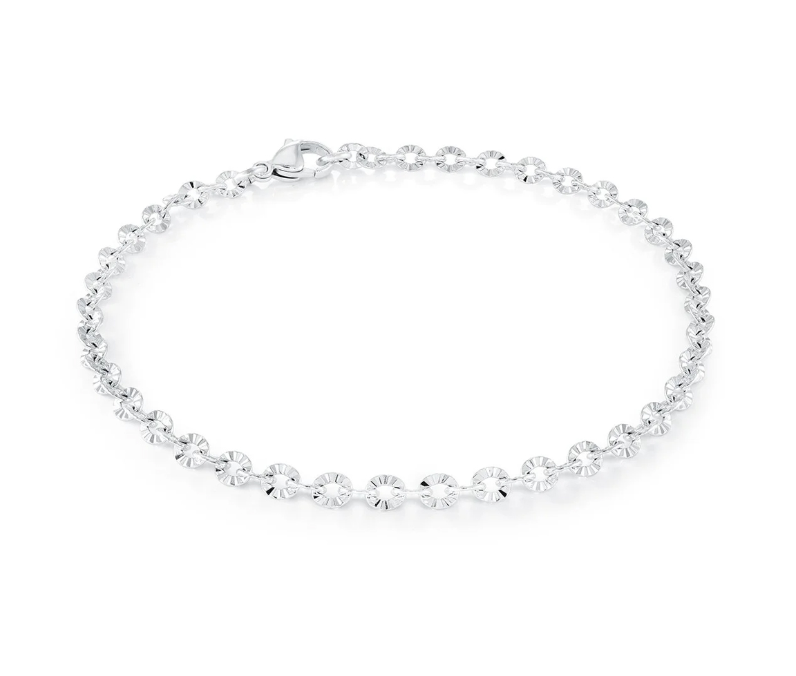 CHAINE DE CHEVILLE À MAILLE ROLO TAILLÉE DIAMANT - IG LC5/10 - VÉLORIA