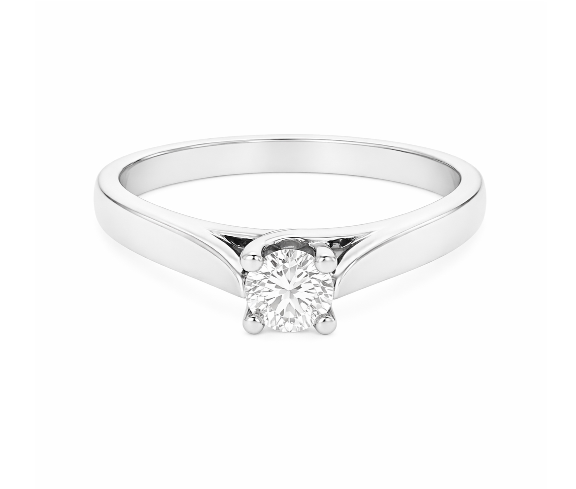 BAGUE EN OR AVEC UN DIAMANT - MK 2060L457 - FAIT AU CANADA