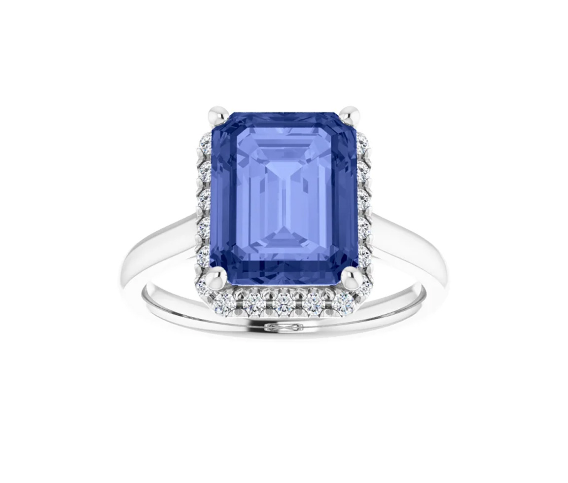 BAGUE EN OR AVEC UNE TANZANITE ET DIAMANTS - ST 123449TN - BIJOUX IMPORTATION