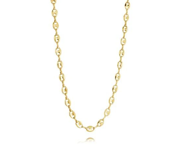 CHAINE EN ACIER/PVD OR À MAILLE GRAIN DE CAFÉ - IG SYN47/22 - VELORIA