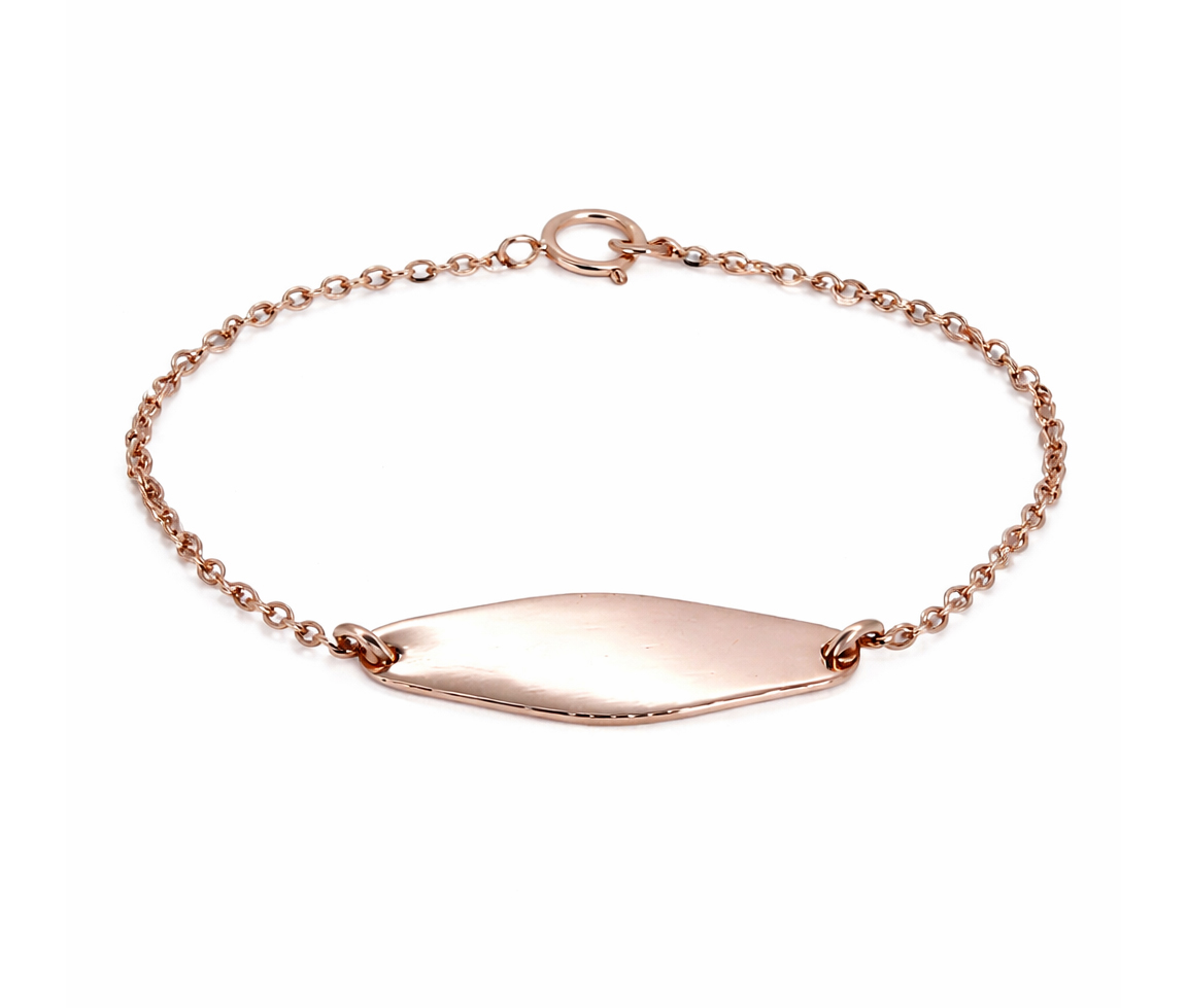 BRACELET IDENTITÉ EN OR 10K ROSE - SJ BRAIDEN01 - BIJOUTERIE SUISSE INC.